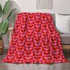 Red and Pink Heart and Plaid Print Flannel Throw Blanket Soft Warm and Cozy for Couch Bed Office or Camping All-Season Use
