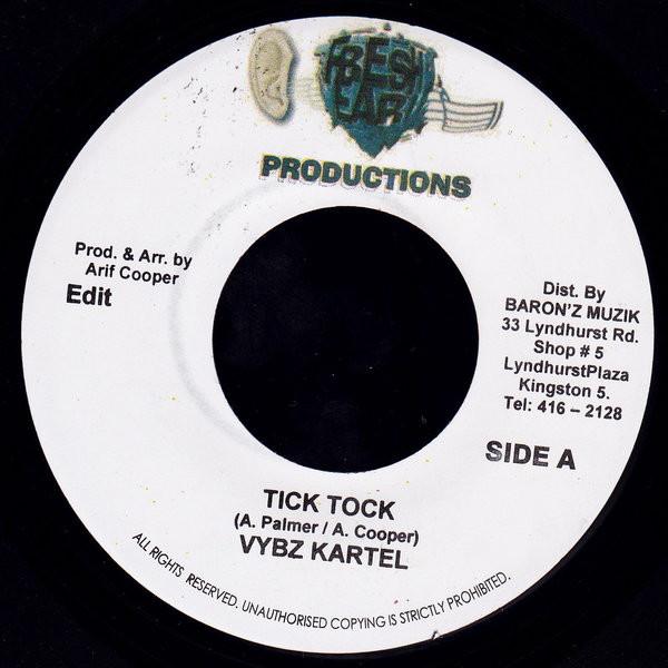 

7-дюймовая пластинка VYBZ KARTEL - Tick Tock none Fresh Ear 2006 Ямайка Регги, Ска и Даб Б/У