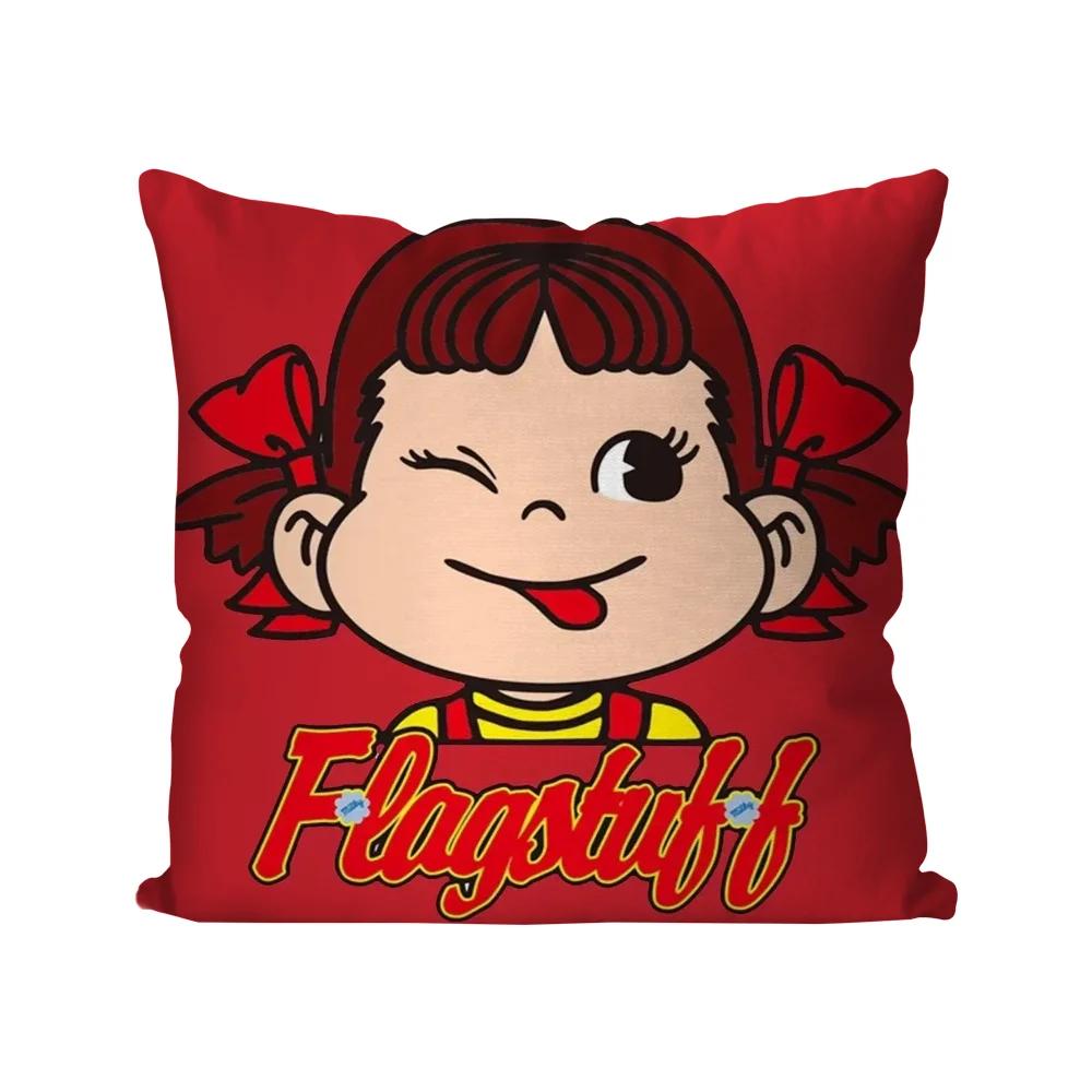 Classic Mascot P-Peko Animation Pillow Case Square Pillow Bedroom Sofa Leisure Comfort Cushion Living Room Home Decoration 40X40