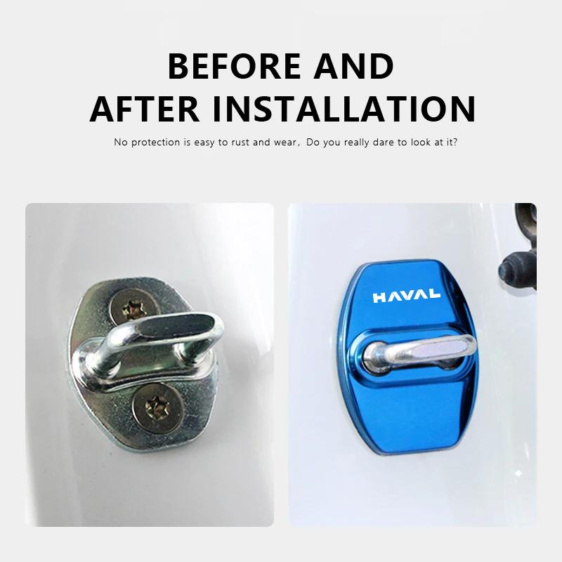 Stainless Steel Car Door Lock Buckle Trim Anti-Collision Protective For Haval H5 H7 H8 H9 M4 M6 F5 F9 F7X F7H H2S Jolion Great
