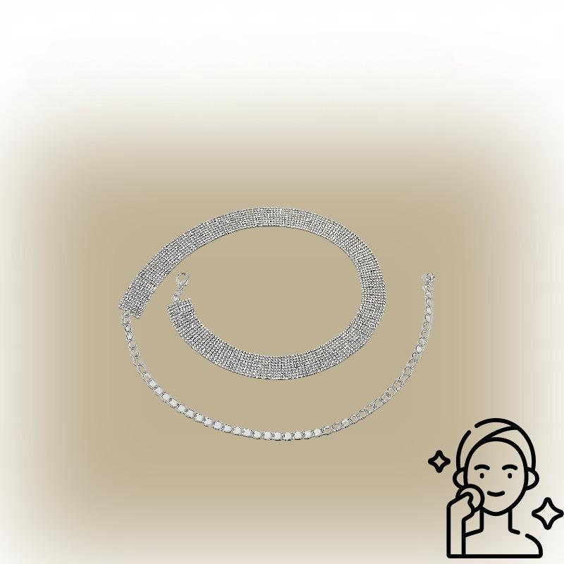 Strass-Hüftkette mit geometrischem Muster, beliebt, Legierung, mehrschichtig, vollbesetzt mit Strasssteinen, vielseitig für Feiertage, Muttertagsgeschenk