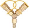 TMEEIHNSS 1/2 Inch Natural Gas Y Splitter, Durable Brass 2 Way Quick Connect Adapter for Natural Gas, for Weber Natural Gas Grills, Patio Heater