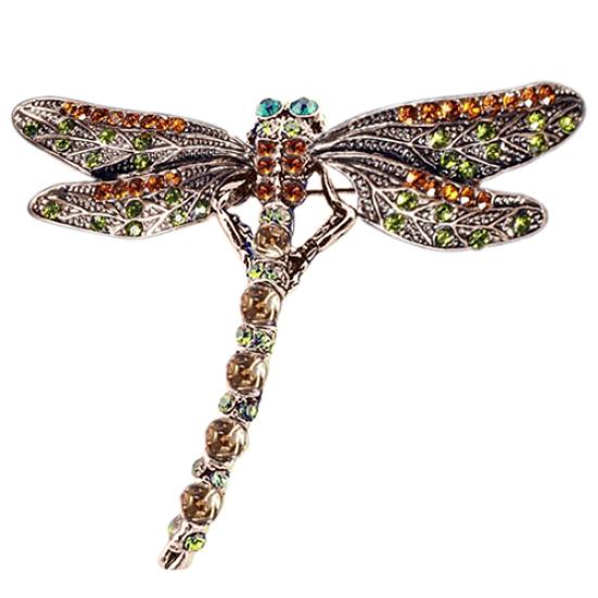 

New Fashion Jewelry Women s Vintage Noble Dragonfly Crystal Scarf Pin Brooches