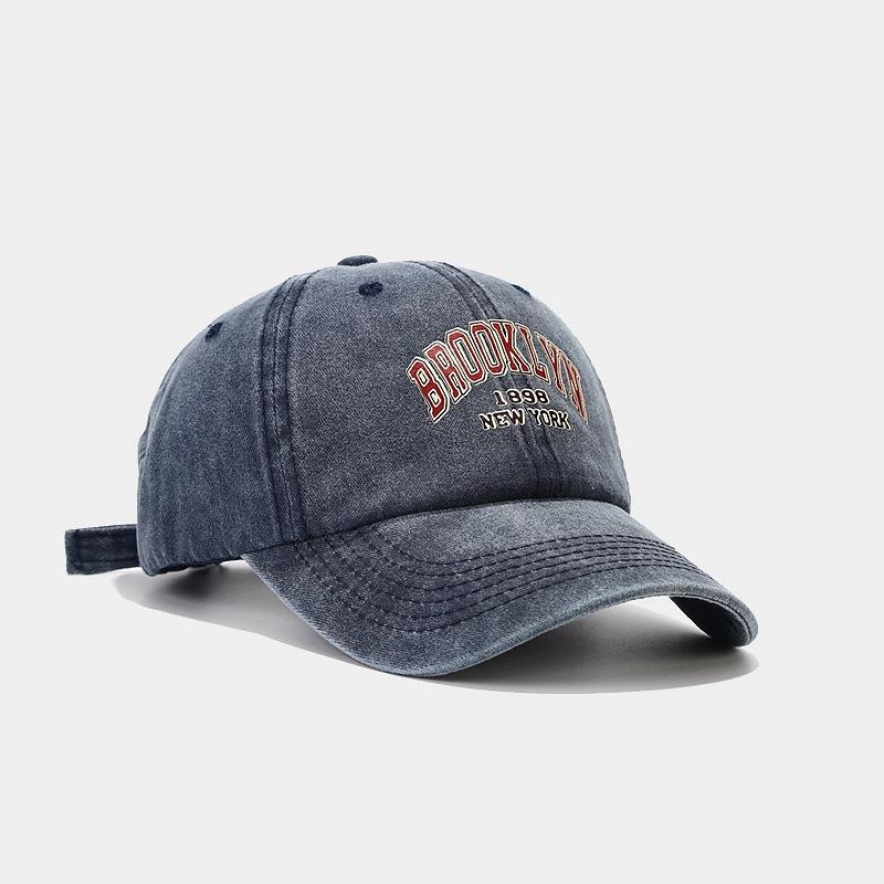 New letter embroidery washed old retro soft top baseball cap outdoor sports travel cap