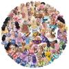 50PCS Floral Girl Stickers Transparent Waterproof Laptop, Mobile Phone, Luggage and Water Bottle Decorative Stickers