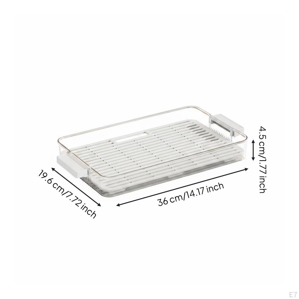 Rectangular Tea Serving Board Easy to Clean Drainage Design Tableware Xl Black