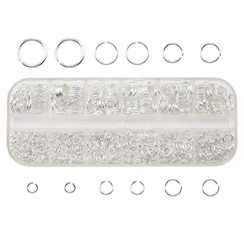 1050Pcs 0.7mm plated color Open Jump Rings Mixed 4mm 5mm 6mm 7mm 8mm 10mm iron Split Rings For DIY Jewelry Making 6 colors