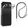 Case and Neck Strap for Google Pixel 9 Pro XL - Transparent Soft TPU Adjustable Black Cord Phonillico®