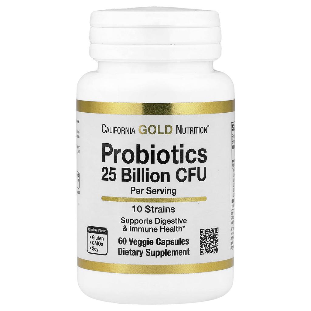 Probiotic, Contains Lactobacillus Acidophilus, Bifidobacterium Lactis, Lactobacillus Plantarum, Lactobacillus Casei, 25 Billion CFU
