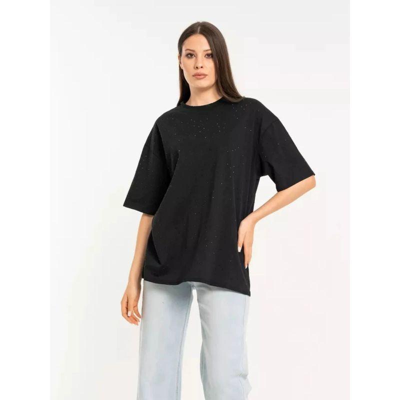 Fashion New Arrival Loose Fashion Starry Sequin round Neck Short Sleeve Cotton T-shirt Loose Printed Cotton