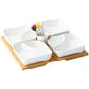 Multi Grid Ceramic Fruit Platter Wooden Tray Snacks Dessert Plates Home Tableware Dried Nut Candy Kitchen Accessories