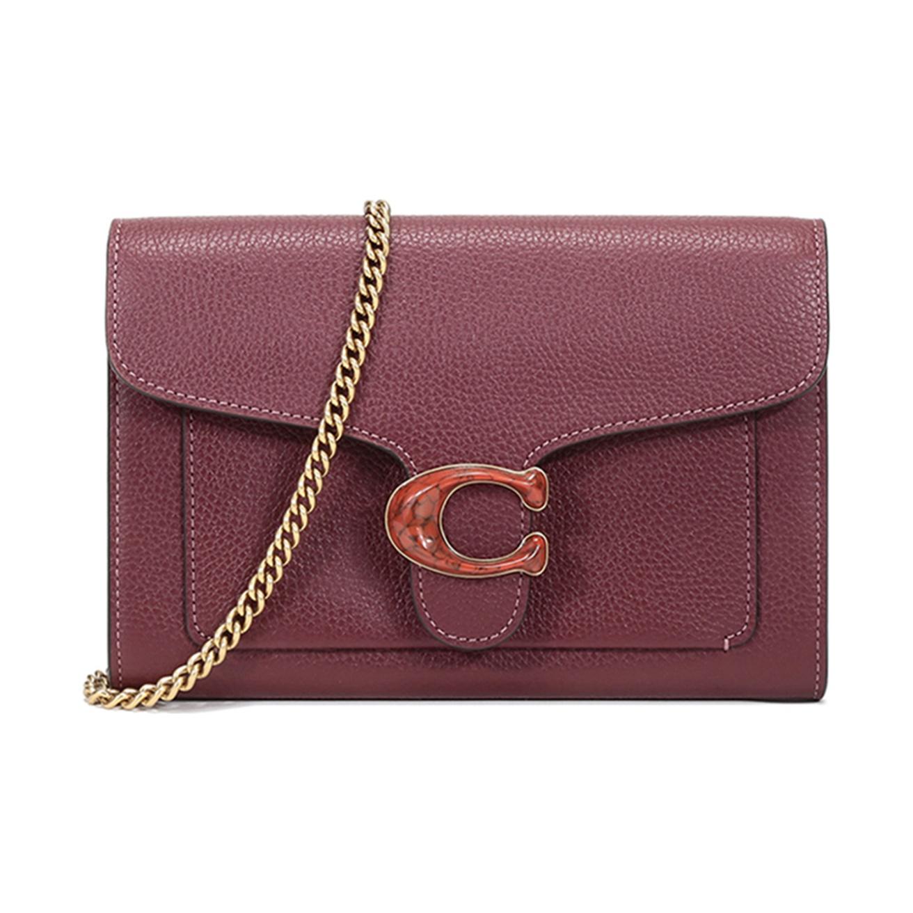 

Coach 20 Morandi Color Solid Chain Pebbled Leather Underarm Crossbody Bag Women bags Burgundy 4792-B4WN Basic Set (Bag+Dust Bag)