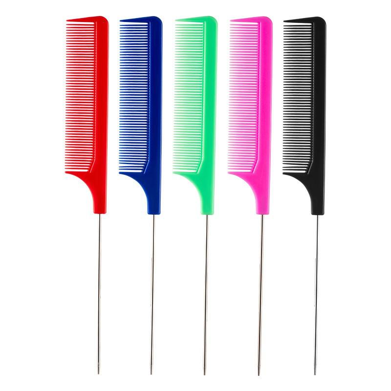 Steel Needle Hairdressing Stylist Comb for Coloring, Highlighting, and Styling - Pointed Tail for Girls and Children.