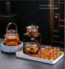 High-end Chinese Automatic Kung Fu Tea Set with Glass Teapot & Teacups