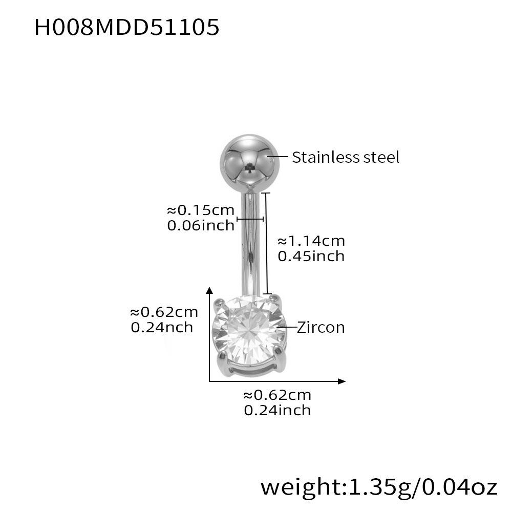 Exquisite Zirconia Inlaid Stainless Steel Navel Piercing - Millennium Style & DIY Detachable Options