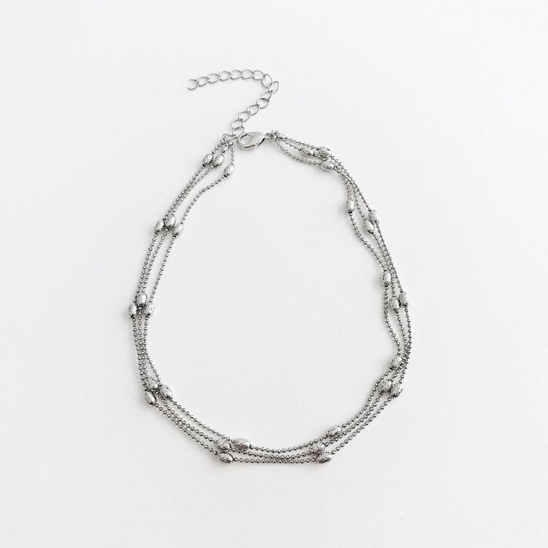 Charm Personality Jewelry Pattern Chocker Elegant Bright Multilayer Bead Chain Copper Necklace