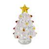 Festive Desktop Ornament Glazed Glass Christmas Tree Figurine, Handcrafted Modern Holiday Table Centerpiece for Display, Colorful Gift Friends