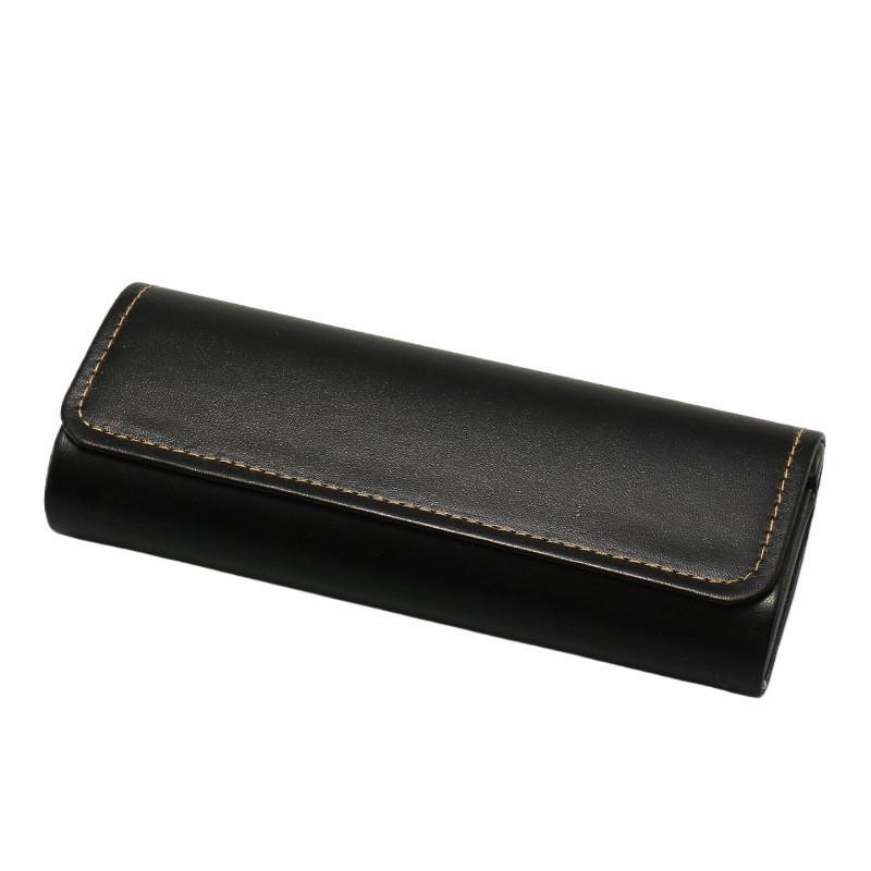Leather Eyewear Case Travel Storage Organizer With Keychain For Men Women Children