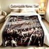 Dog Theme Custom Blanket Personalized Name & Text Customized Soft Warm Throw Blanket Home Decor