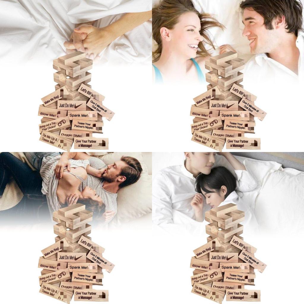 Hra Věž z kostek Moderní Minimalistická Romantický Rande Stohovací Hra 48 Dílků