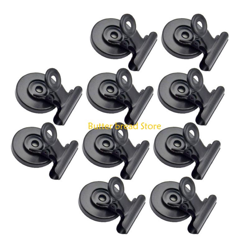 W89C 10Pieces Strong Clips Heavy Duty Refrigerator Magnets 31mm Wide for Photo Display Home Office School Whiteboard