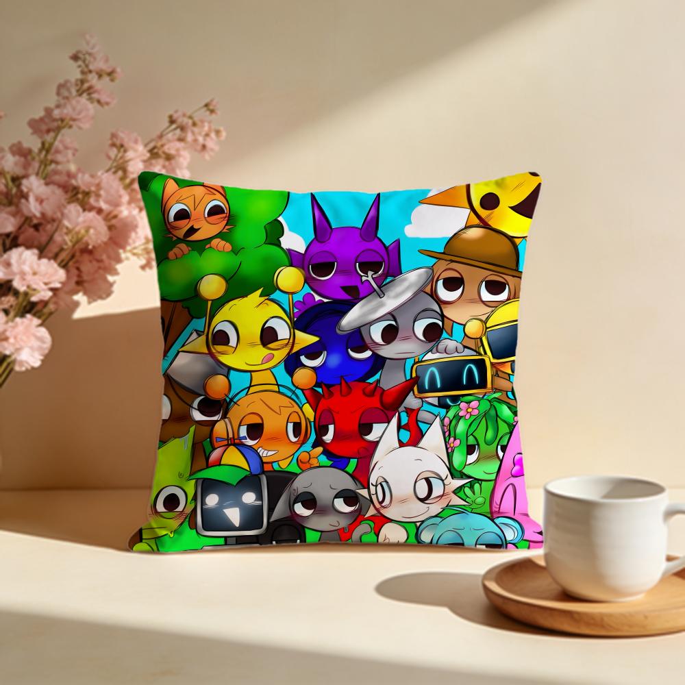 Fashion SSprunkiing Cushion Cover Stylish Washable Pillow Cover Ideal for Couch Bedroom Car Decoration