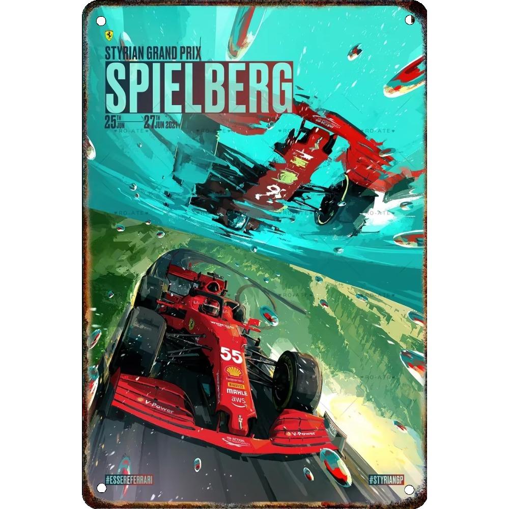 Vintage Formula Car Race Poster Home Garage Club Modern Wall Art Decorative Panel Mural Aesthetics