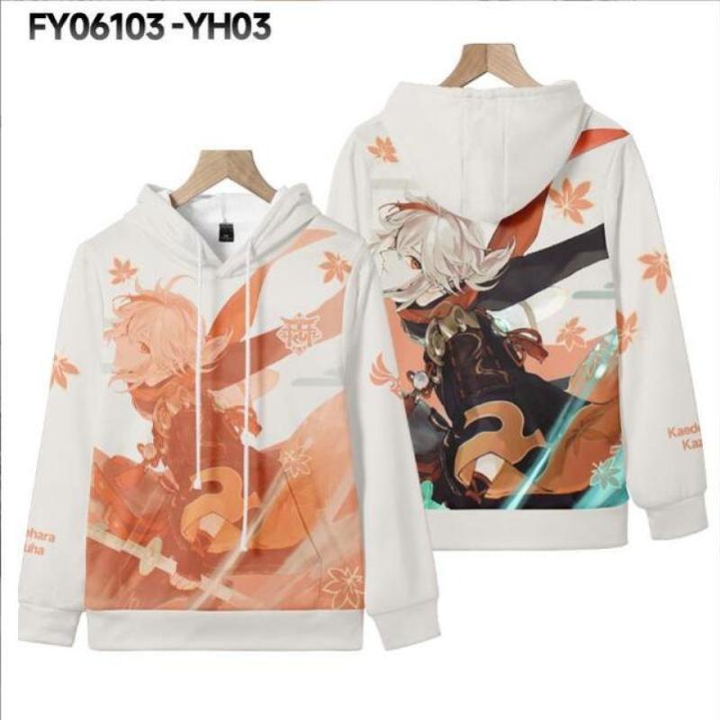 

Genshin Impact Kaedehara Kazuha Косплей Костюм Унисекс 3D Толстовка На Молнии Толстовка С Капюшоном Повседневная Спортивная Одежда Уличная Одежда S