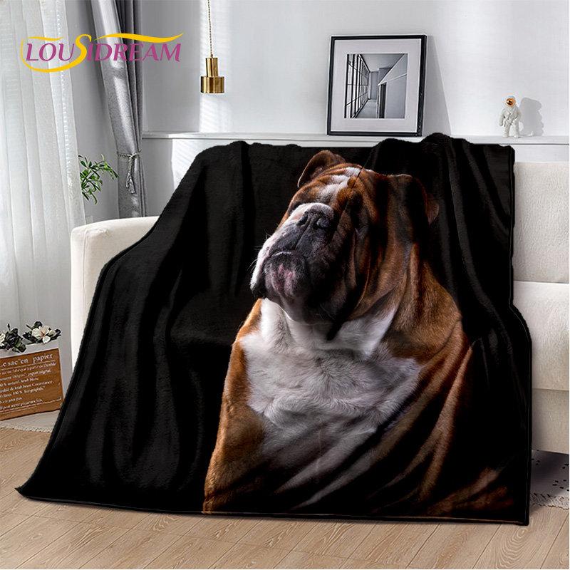 Cartoon French Pit Bull Dog Pet Soft Plush Blanket,Flannel Blanket Throw Blanket for Living Room Bedroom Bed Sofa Picnic Cover
