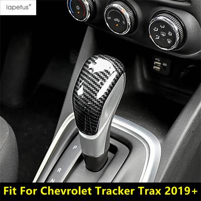 For Chevrolet Tracker Trax Car Gear Shift Shifter Knob Head Handle Cover Trim ABS Carbon Fiber Accessories