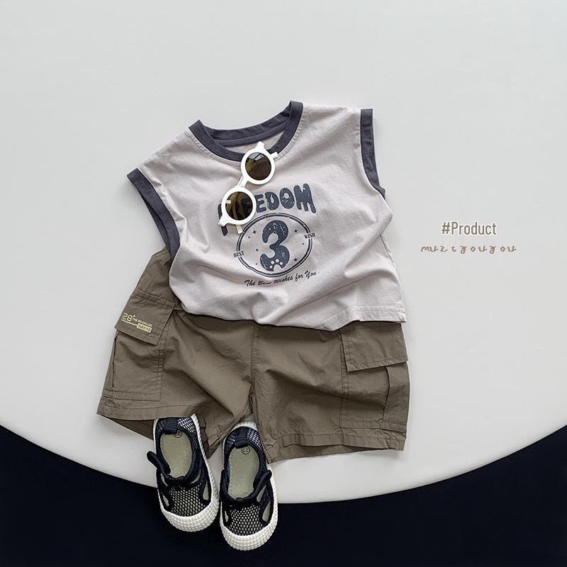 Korean-Style Lightweight Children's Workwear Shorts - Versatile Summer 2025 Five-Point Pants for Boys and Girls