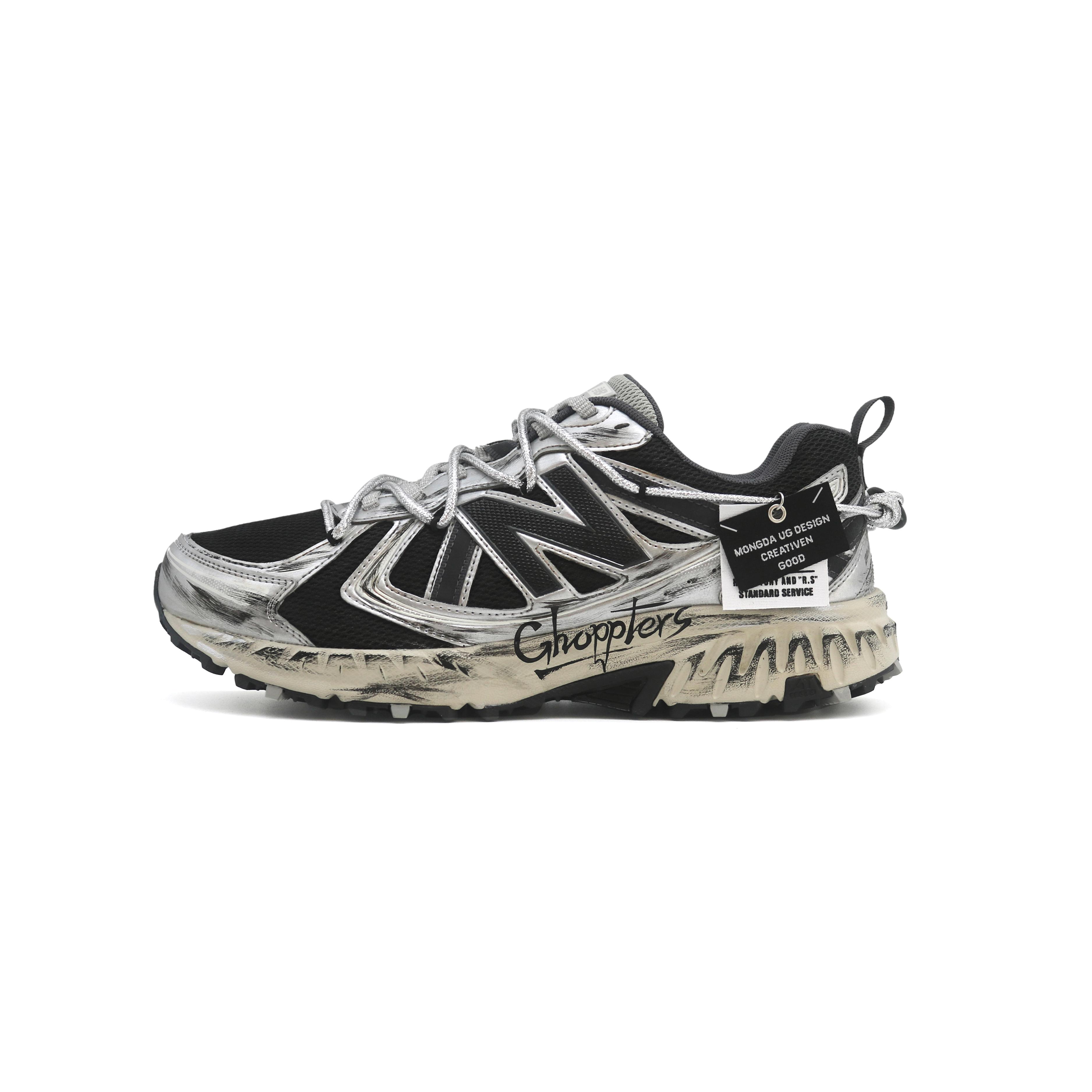 New Balance NB 410 V5 Abrasion Resistant Low top Casual City Commuting Running Shoes Unisex Black Silver MT410KR5(Team1306-) 37.5