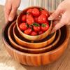 Acacia Wooden Fruit Salad Bowl, Japanese Style Rice Bowl, Single Wooden Ramadan Tableware, Utensils for Kitchen, Wood Soup Bowls