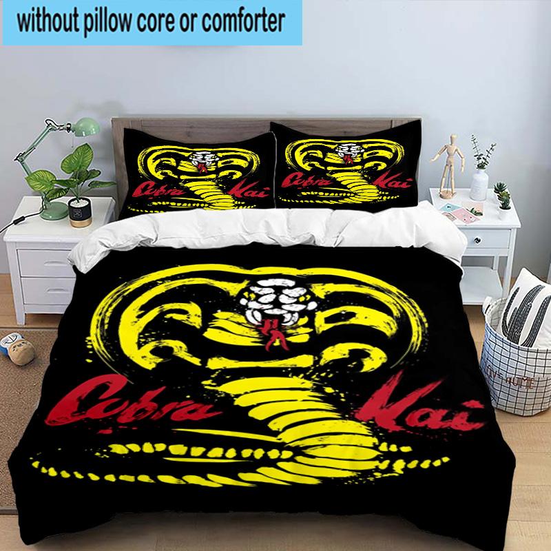 Cobra Movies Of The Fighters 3pcs Bedding,Including 1pc Duvet Cover And 2pcs Pillowcases Perfect for Christmas,Ideal for Bedroom, Dormitory