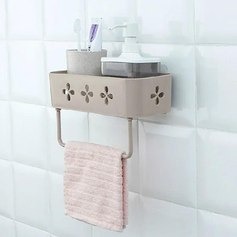 Bathroom Tools Wall Shelf Shower Storage Rack Bathroom Towel Holder Bathroom Accessories Shelves for Shampoo Holder Organizer LS