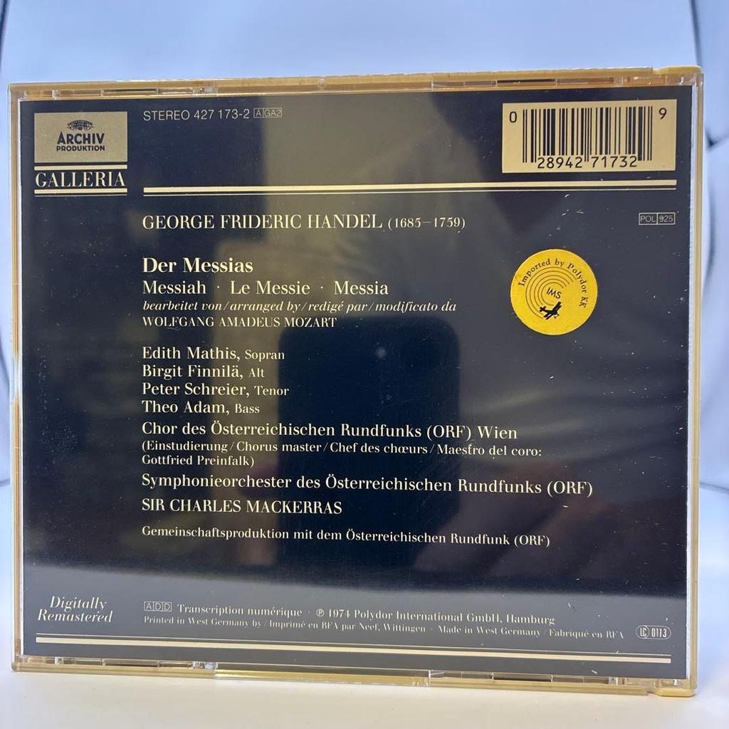Used Charles Mackerras Handel Messiah CD