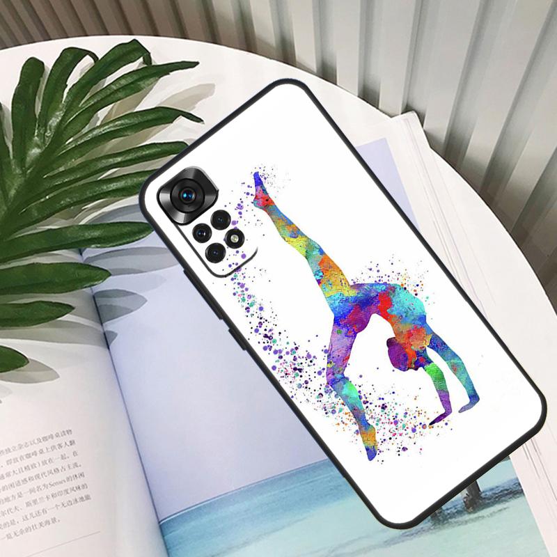 Gymnastics Watercolor Printing Funda For Xiaomi Redmi Note 14 10 11 12 13 15 Pro Plus Case For Redmi 15 15C 14C 12C 10C 13C
