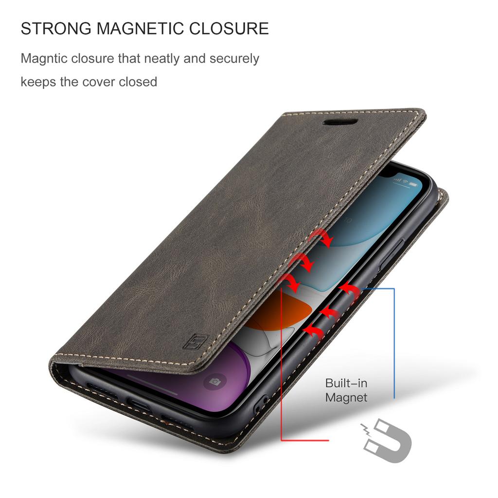 iPhone 11 Pro Max Vintage Leather Flip Wallet Case with RFID Blocking Card Slot, Matte Retro Folio Cover for Women Men (4 Colors)