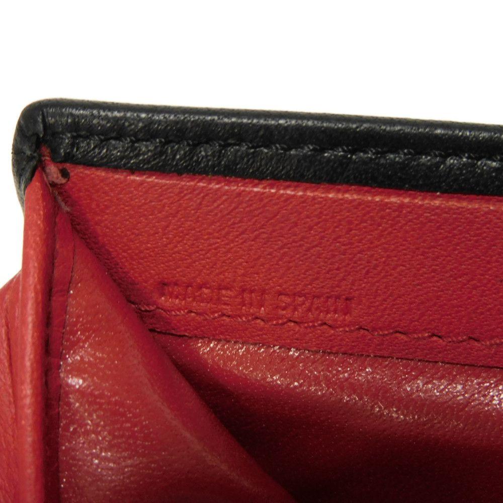 Used 10656 Trifold Wallet 7942, Old Style, Smooth Calfskin, Vintage, Old Red, Two-Tone CD Logo, Black, Unisex from