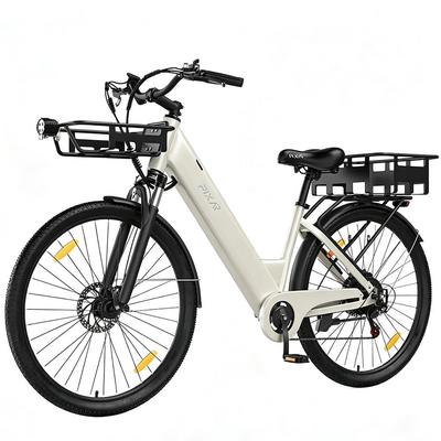 Bicicleta Eléctrica Pixar C1 Motor de 250W Rueda de 27.5" Bicicleta Eléctrica Urbana de Commuter Velocidad Máxima 25km/h Frenos de Disco Doble 7 Velocidades 36V 13Ah Carga Máxima 150Kg