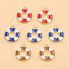 Nautical Series: 5 Alloy Enamel Pendants - Anchor, Lifebuoy, Sailboat for DIY Jewelry