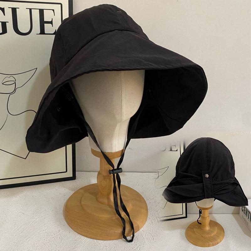 New Fashion Summer Fisherman Caps For Women Korean Large-Brimmed Bucket Hat Outdoor Beach Travel Sunshade Panama Sun Hats