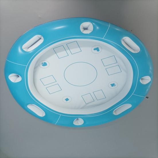 40 Inch Round Floating Card Table for Pool Inflatable Pool Game Table with Fruit Drink Holder Floating Card Game Tray for Summer