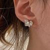 Inspiration design frosted diamonds inlaid pearl butterfly flower earings stud exquisite earrings for women party jewelry gifts
