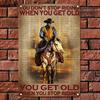 Poster Artistico da Parete in Metallo Vintage Cowboy per Decorazione Soggiorno