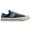 Chuck 70 Sovrapposizione in Pelle Low Converse Rubber Company Sneakers Unisex Blu Navy Egret A07124C