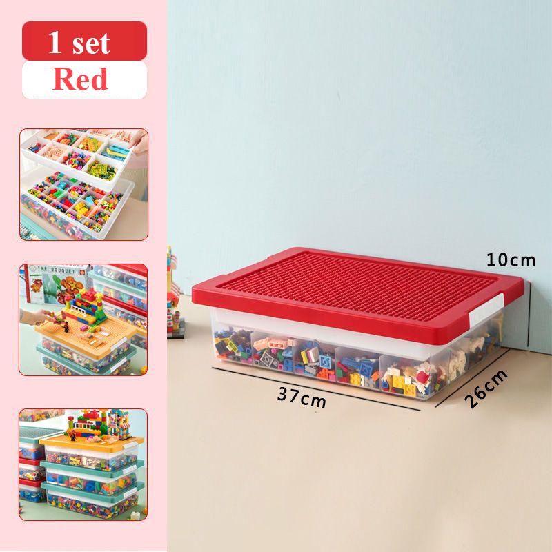 Stapelbare Kinderbausteine Aufbewahrungsbox Transparenter Spielzeug-Organizer für Kinder Lego-kompatibel Große Kapazität Kunststoffbehälter