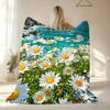 Daisy Cute Throw Soft Flannel AC Blanket Lightweight Summer Nap Throw Cozy  Blanket for Sofa Bed Travel Home