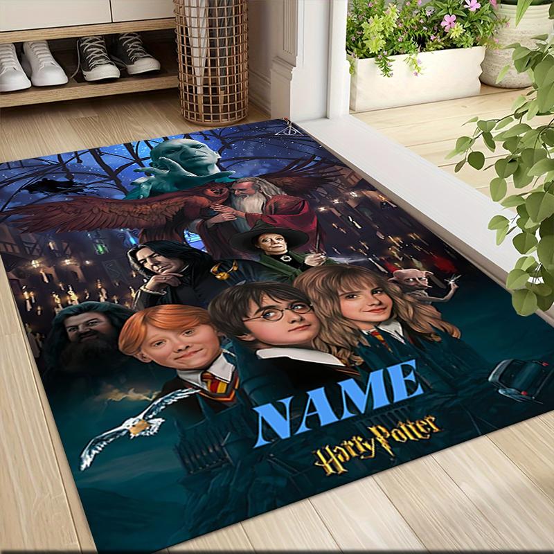 Custom Name Green Serpent Magic Carpet Rug Customizable Soft Washable Anti-Slip Home Living Room Sofa Mats Personalized Rug. 090939