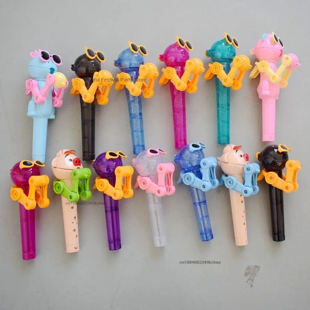 1pc Creative Lollipop Robot Holder Dinosaur Eat Lollipop Pop Ups Case Candy Storage Cool Toy Party Favors Gifts for Kids